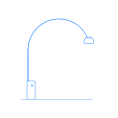 Furniture Floor Lamps Arco Floor Lamp Line Art Svg Vector, Free Vectors File